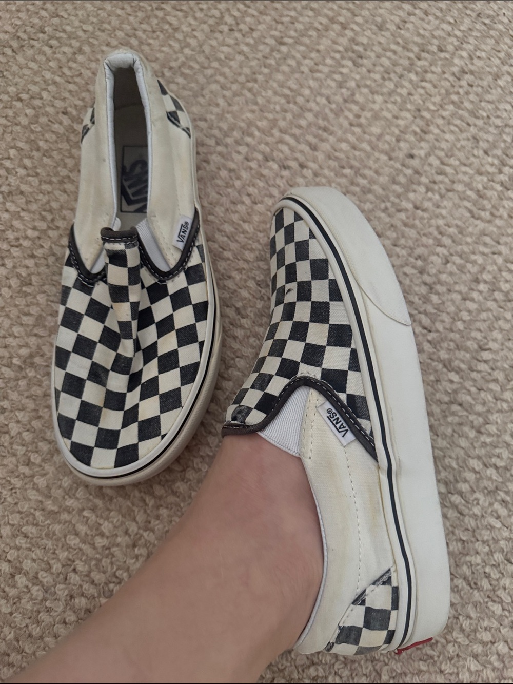 Vans Black & White Checkerboard Slip-On Sneakers